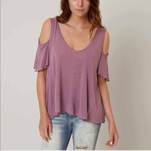 Free People Cold Shoulder Top in Purple